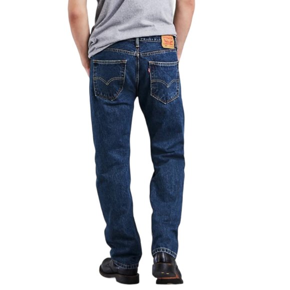 MEN'S LEVI'S 505 REGULAR FIT DARK WASH JEANS (36 X 29) - Picture 2 of 12